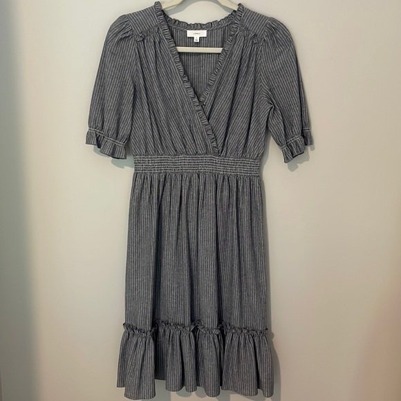 Women’s small midi pinstriped dress - like new - Picture 1 of 12